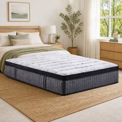 Queen Mattress 34cm Euro Top with Pocket Springs - Compact Design