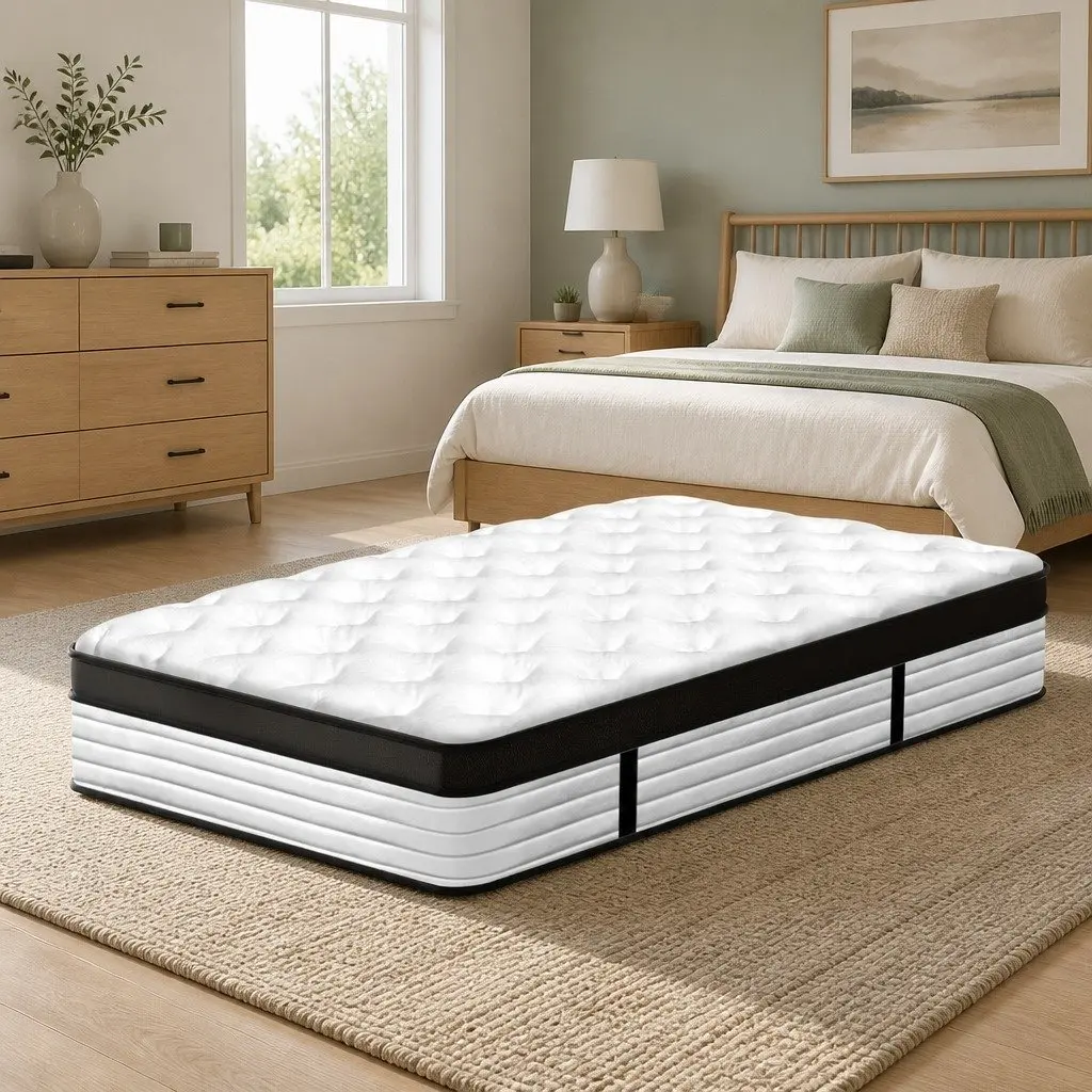Single Mattress White 31cm Euro Top Pocket Spring Medium Firm Support