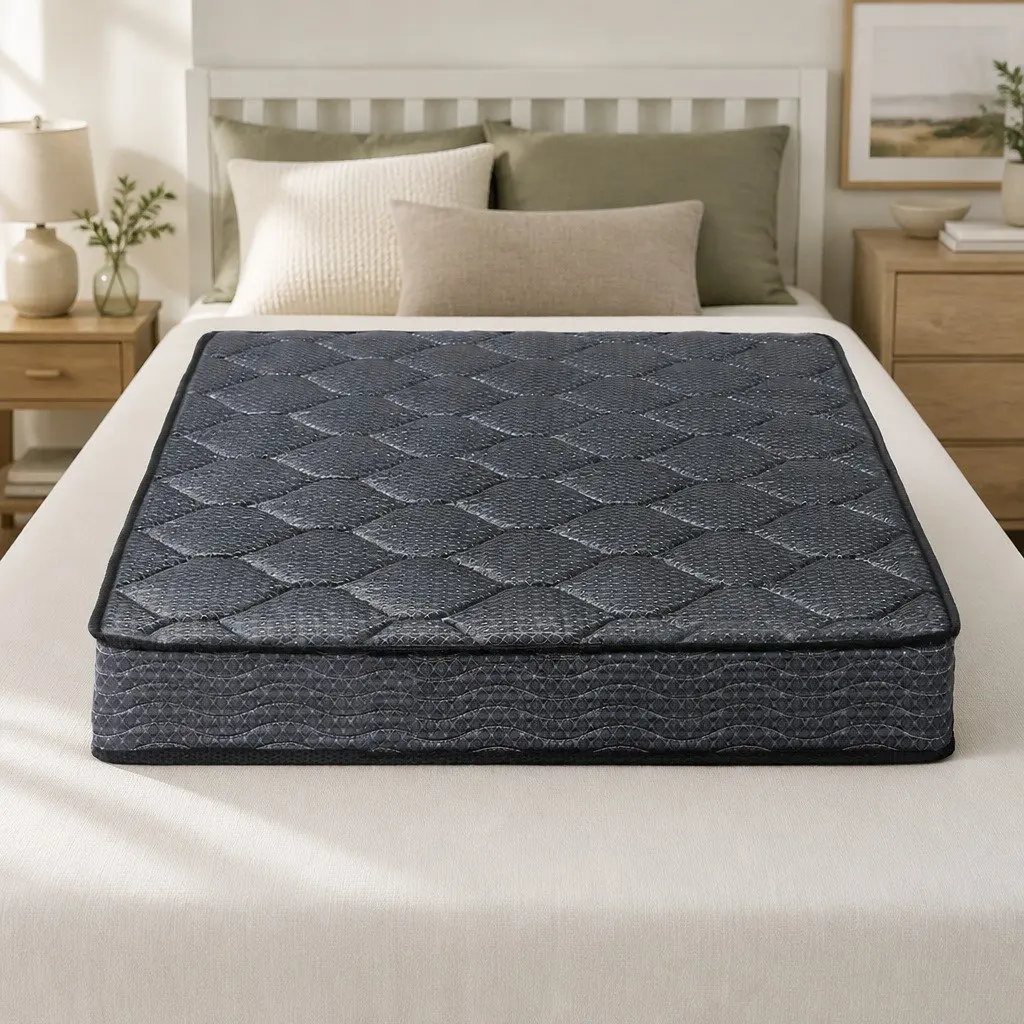 King Single Mattress Grey 16cm Tight Top Bonnell Spring Medium Firm