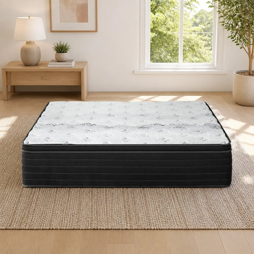 Queen Mattress White 32cm Extra Firm Support Pocket Spring Hypoallergenic