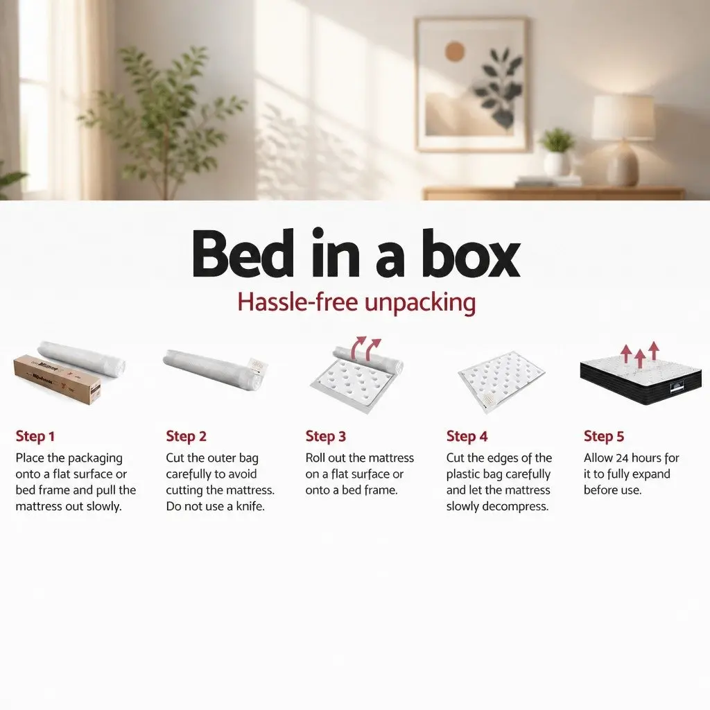 Queen Mattress White 32cm Extra Firm Support Pocket Spring Hypoallergenic