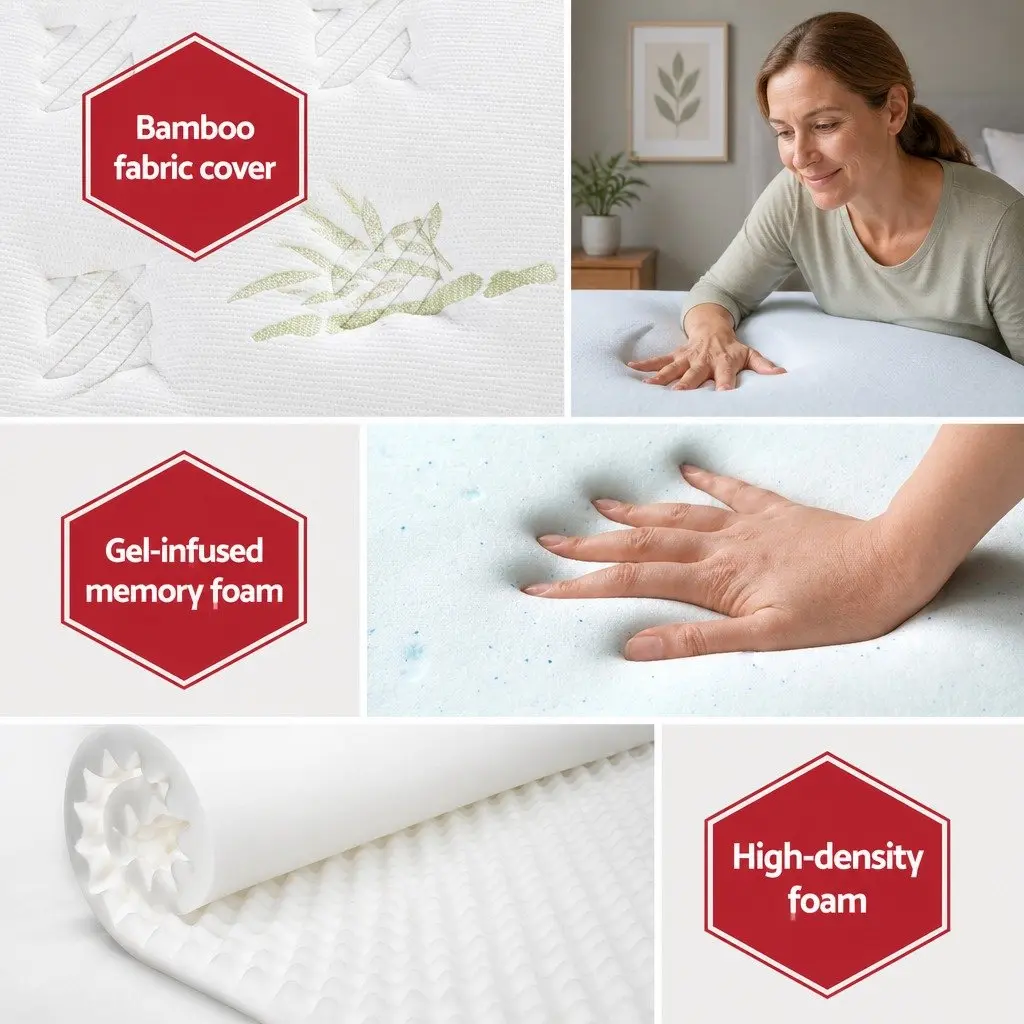 Queen Mattress Grey 30cm Cool Gel Foam Pocket Spring Medium Firm