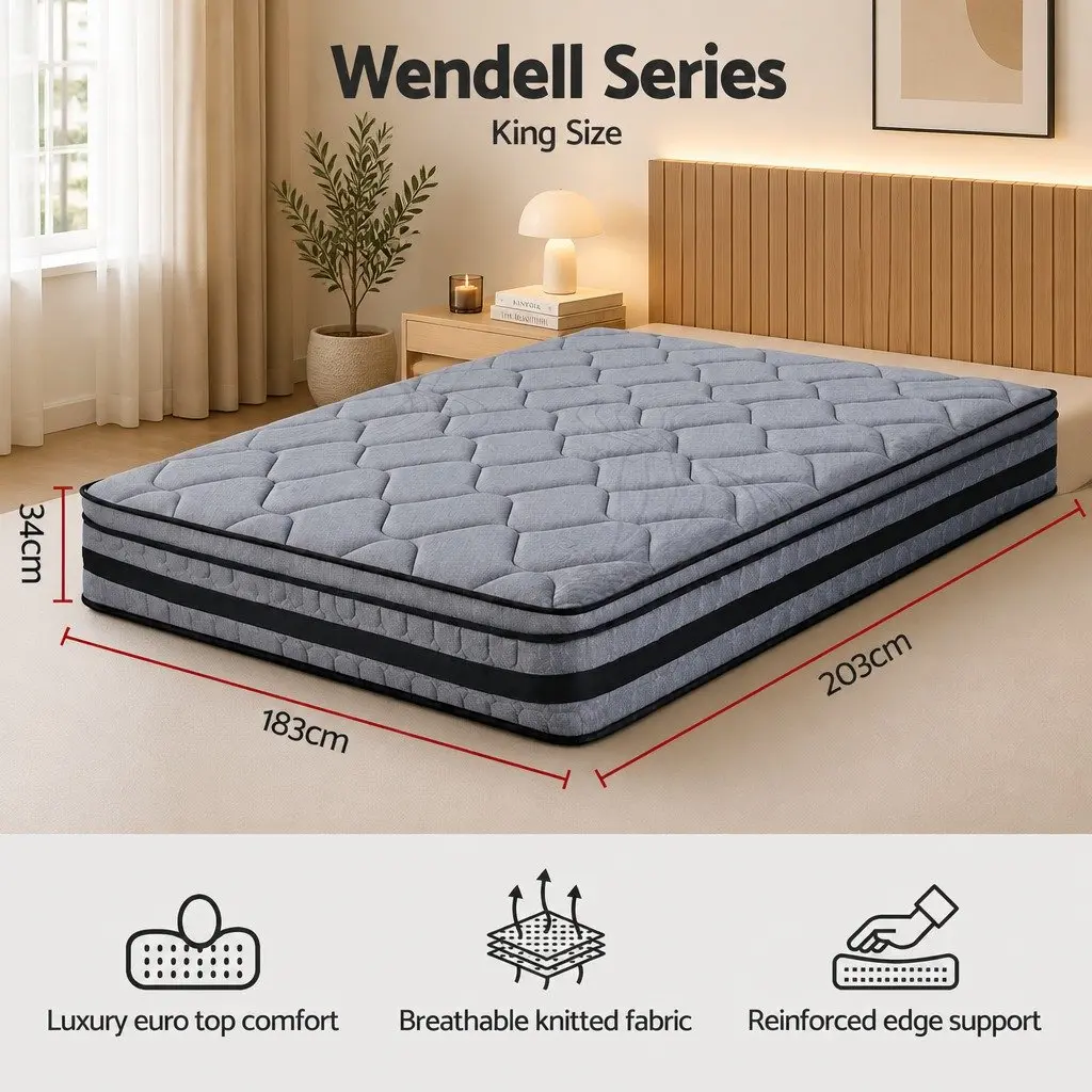 34cm King Size Hybrid Mattress with Firm Support