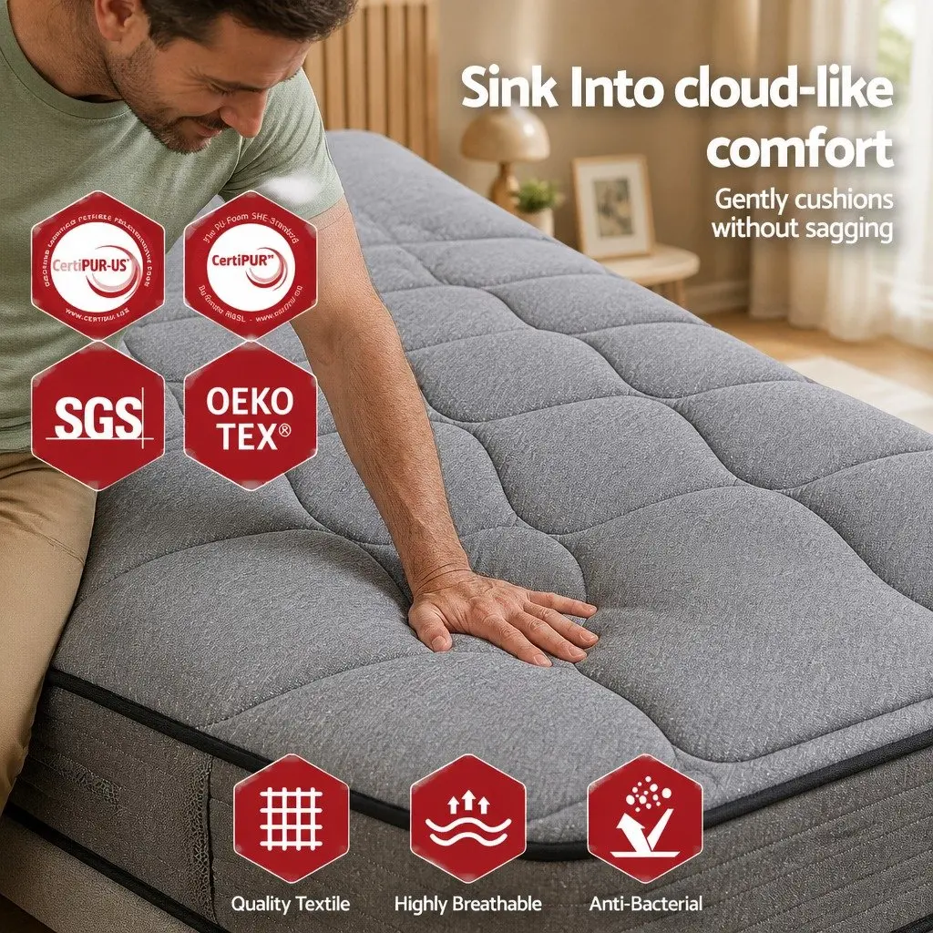 34cm King Size Hybrid Mattress with Firm Support