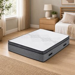 Queen Mattress 37cm Flippable Memory Foam with 4 Supports