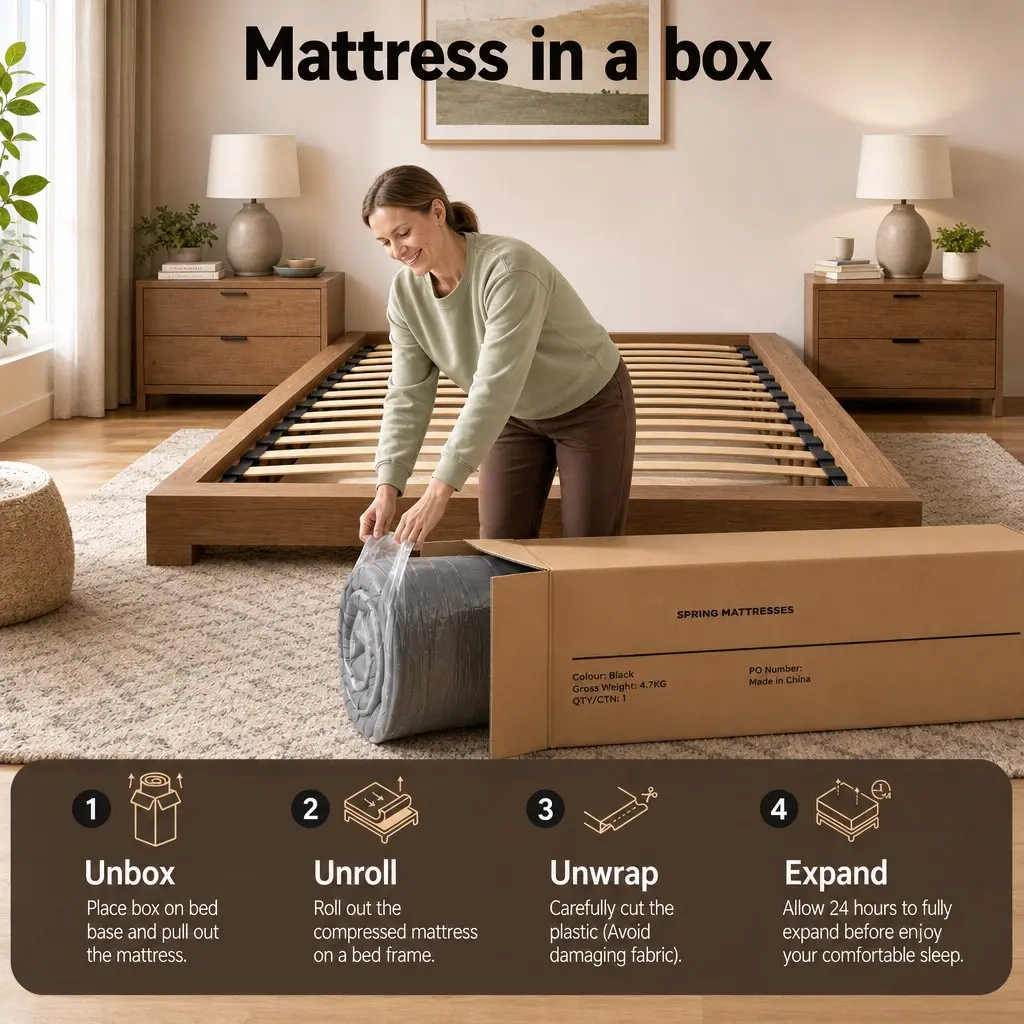 Queen Mattress White and Grey 37cm 4-in-1 Adjustable Firmness Dual Zone Flippable Memory Foam