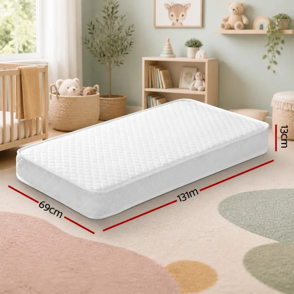 Baby Cot Mattress White Medium Firm Double Sided Breathable