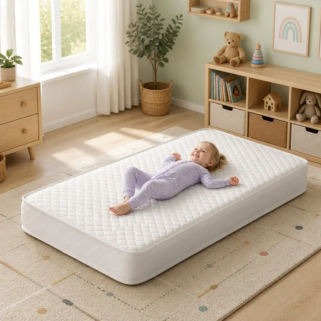 Baby Cot Mattress White Medium Firm Double Sided Breathable