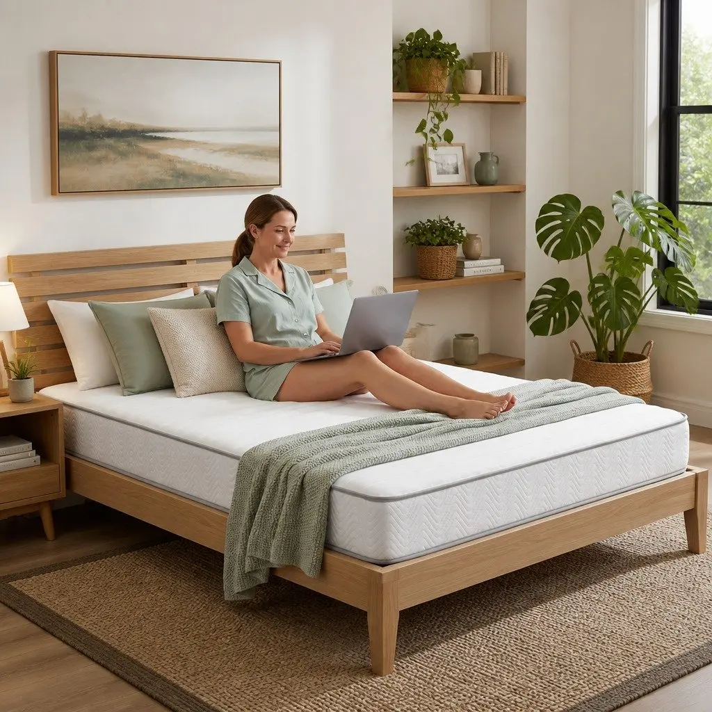 Double Mattress White 20cm Medium Firm Egg-Crate Foam Pocket Spring Support