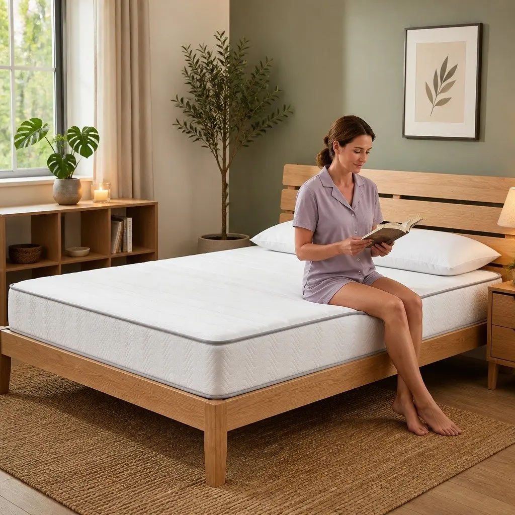 Double Mattress White 20cm Medium Firm Egg-Crate Foam Pocket Spring Support