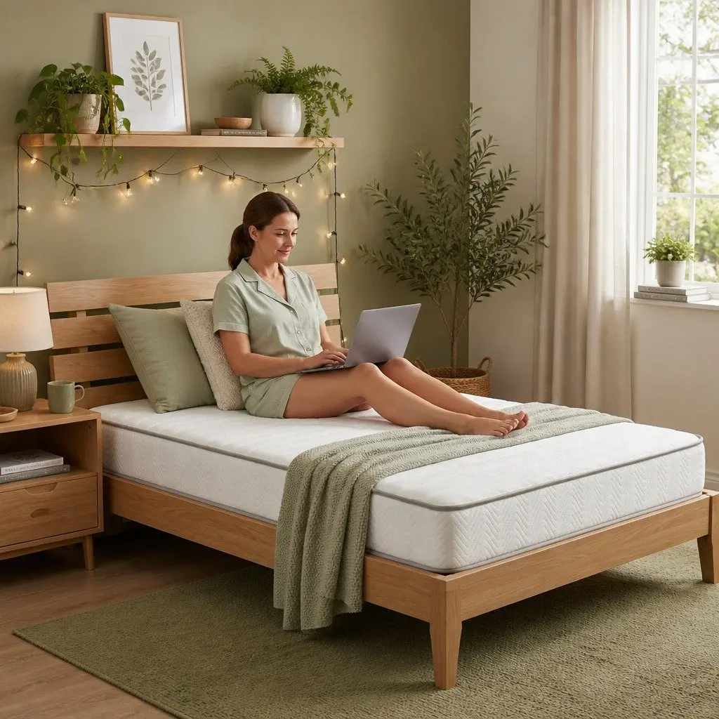 Single Mattress White 90cm x 190cm 20cm Medium Firm Egg-Crate Foam Pocket Spring Tight Top