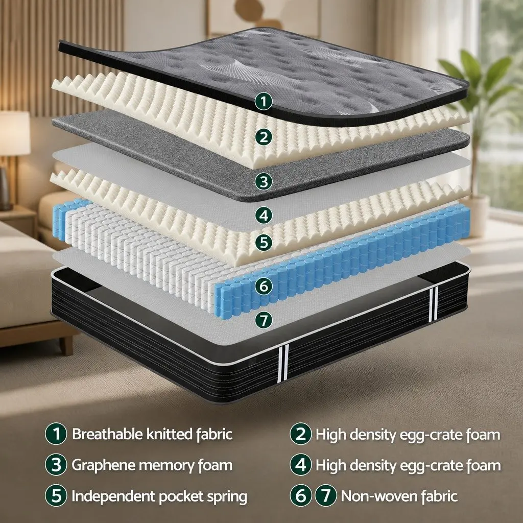 35cm Double Mattress with Graphene Foam Layer