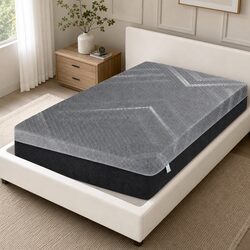 King Single Mattress 26cm Firm Pocket Spring Dual Edge Support Grey Breathable