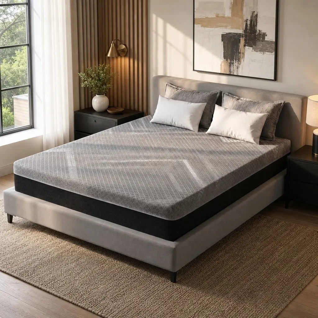 King Size Mattress Dark Grey 26cm Firm Pocket Spring Dual Edge Support