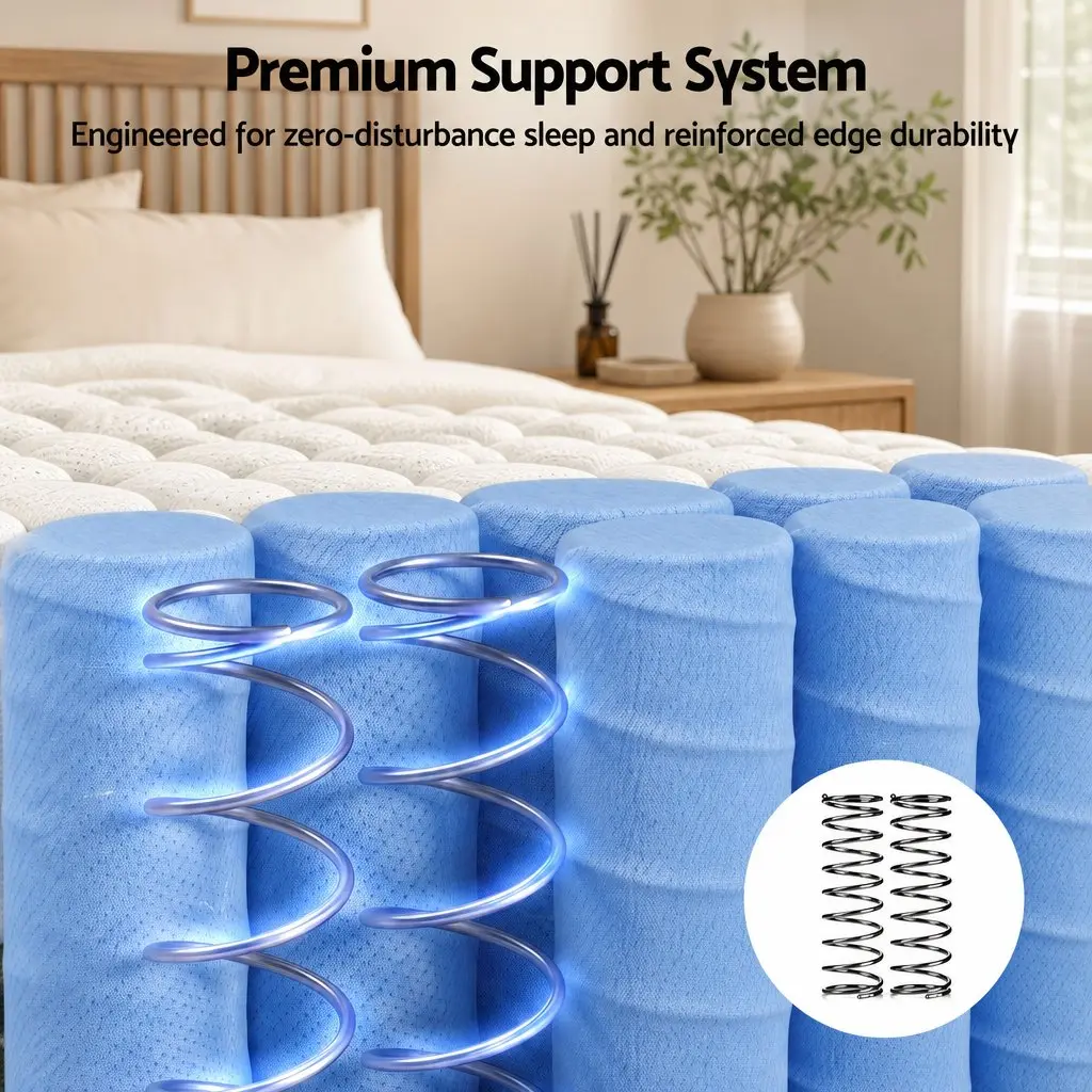 King Size Mattress Dark Grey 26cm Firm Pocket Spring Dual Edge Support