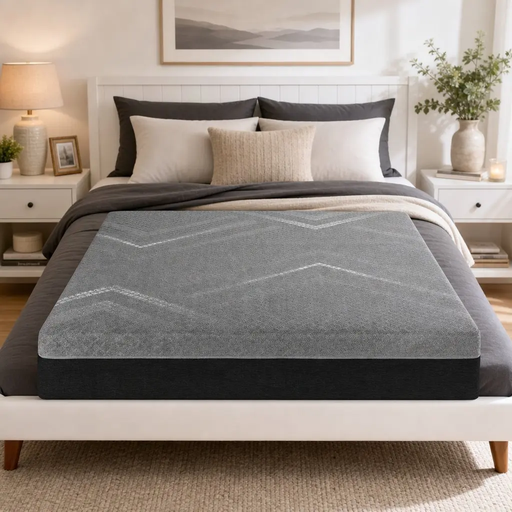 Queen Mattress Dark Grey 26cm Firm Pocket Spring Dual Edge Support Breathable