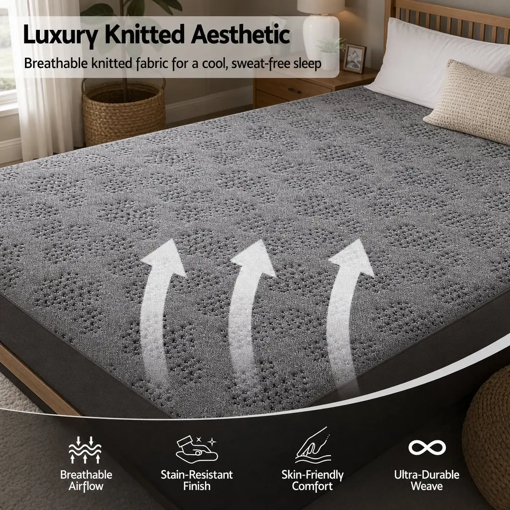 Queen Mattress Dark Grey 26cm Firm Pocket Spring Dual Edge Support Breathable