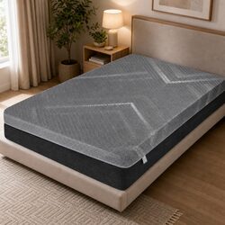 Single Mattress 26cm Firm Pocket Spring Dual Edge Support Dark Grey Bed