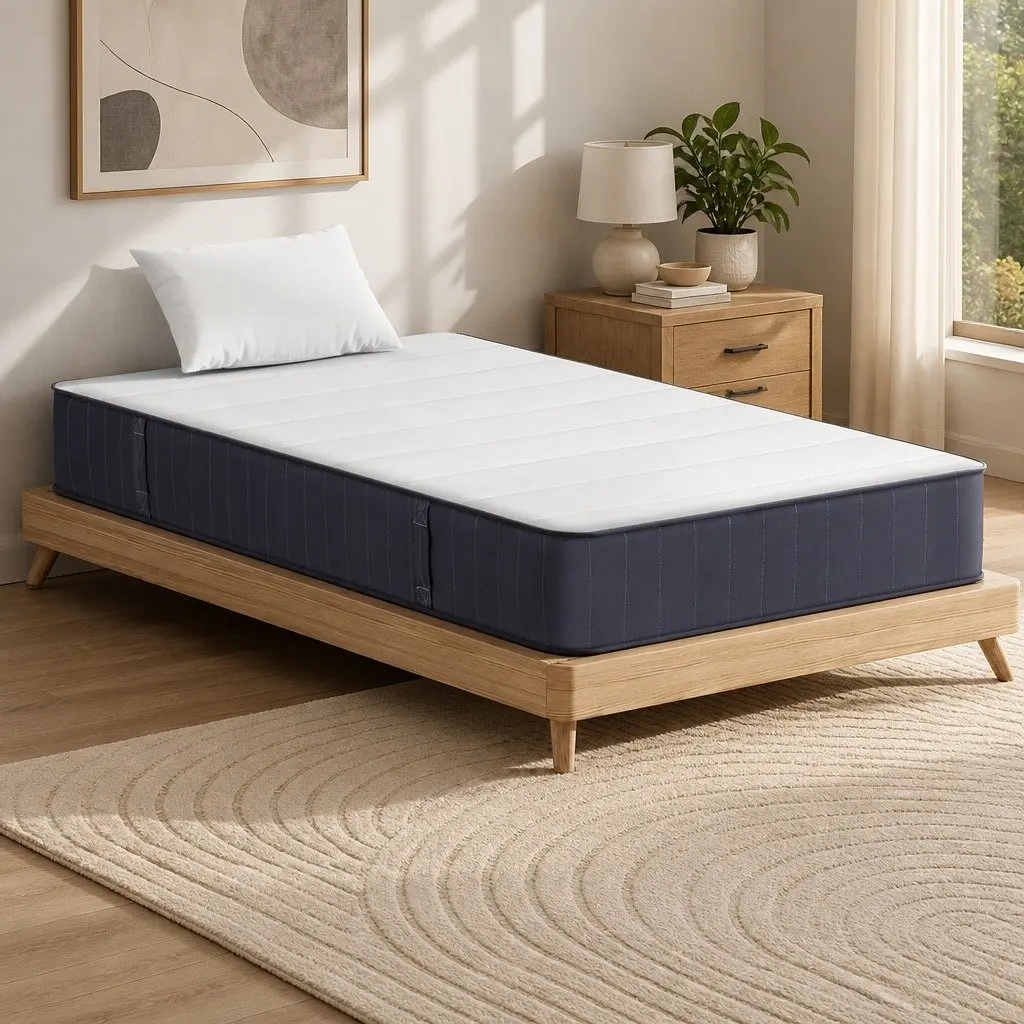 Single Mattress White 20cm Pocket Spring Tight Top Firm Support Breathable Knitted