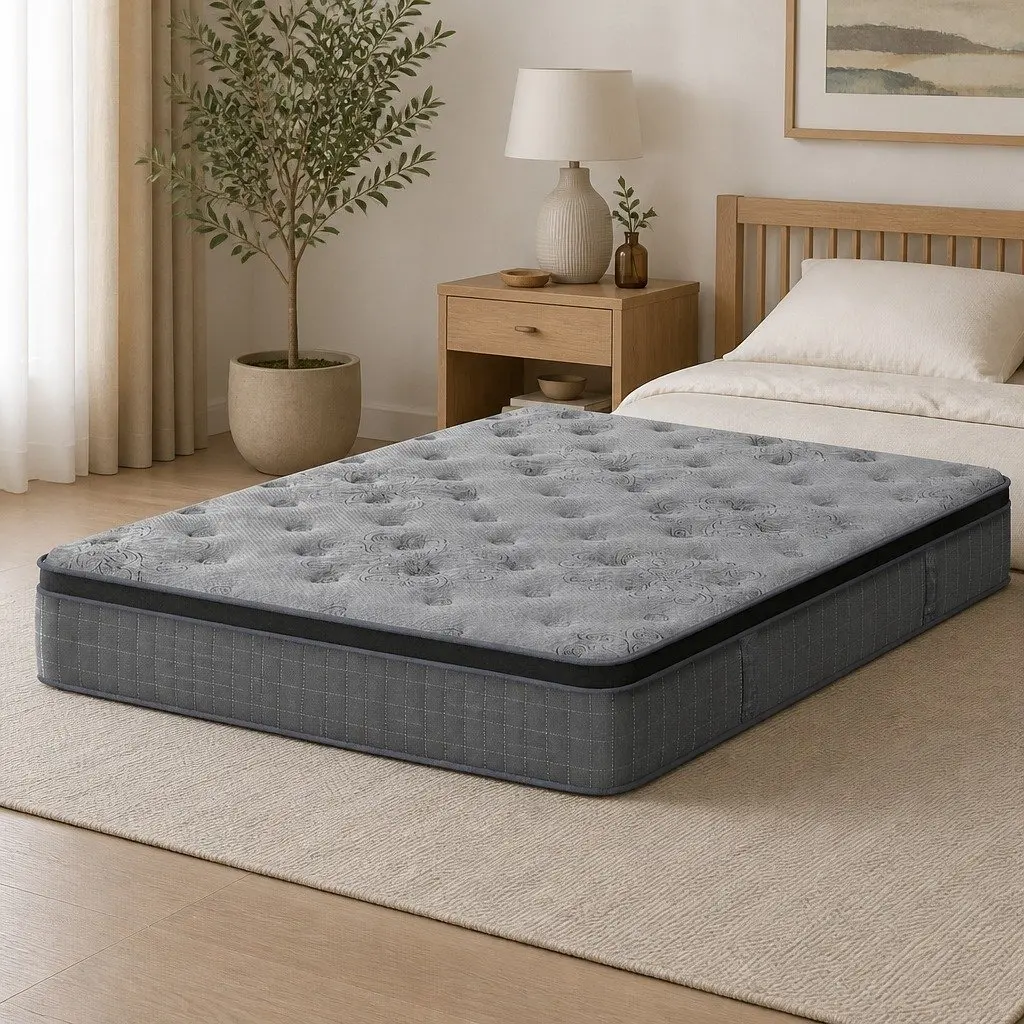 Queen Mattress 26cm Latex Foam Euro Top Medium Firm Pocket Spring Support