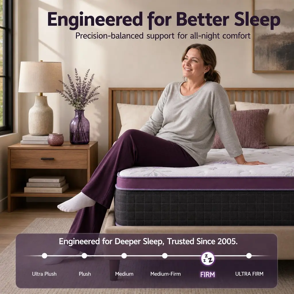 King Single Mattress Firm Euro Top Pocket Spring Edge Support 35cm Thick