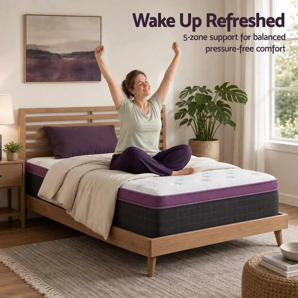 King Single Mattress Firm Euro Top Pocket Spring Edge Support 35cm Thick