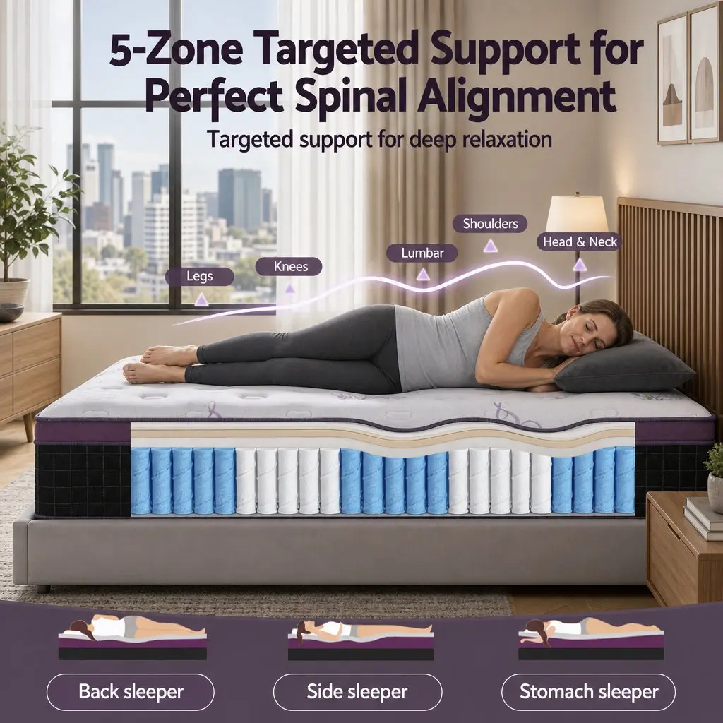 King Size Mattress Euro Top Firm Pocket Spring Edge Support 35cm Thick