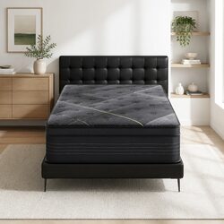 King Single Mattress 35cm Hybrid Pocket Spring Bamboo Charcoal Foam Medium Firm