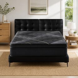 King Size Mattress 35cm Hybrid Pocket Spring Bamboo Charcoal Foam Euro Top
