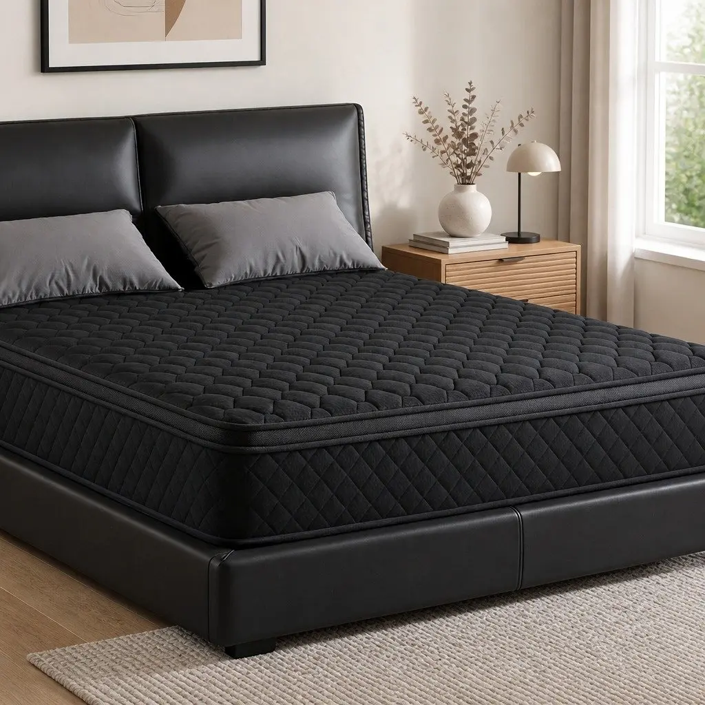 King Size Mattress 34cm Euro Top 5-Zone Pocket Spring Medium Firm Black Bed
