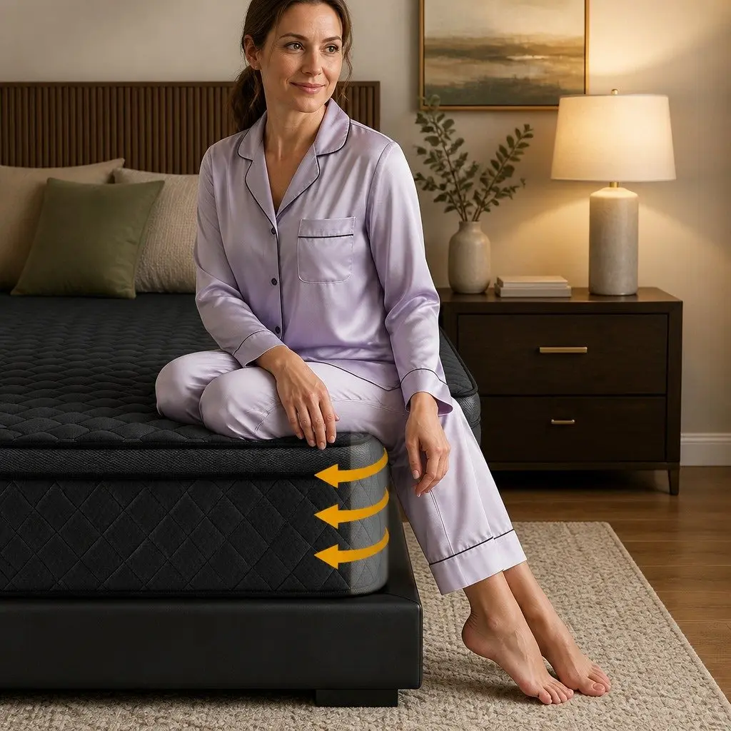 King Size Mattress 34cm Euro Top 5-Zone Pocket Spring Medium Firm Black Bed