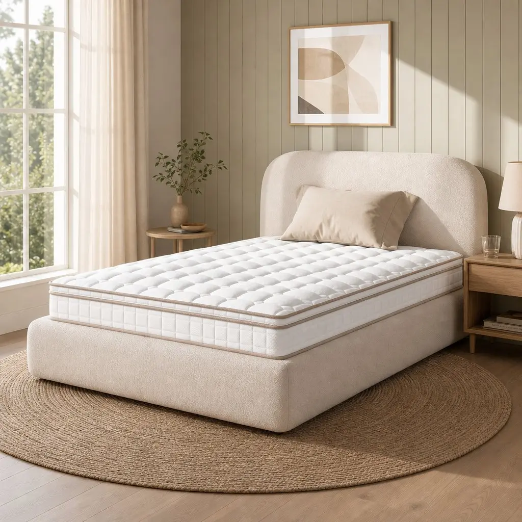 King Single Mattress White 20cm Firm Pocket Spring Support