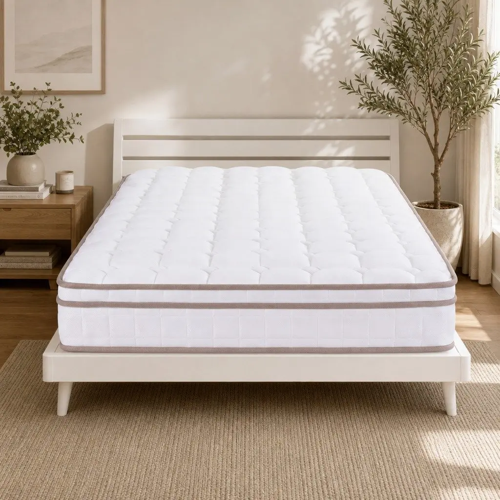 King Single Mattress White 20cm Firm Pocket Spring Support