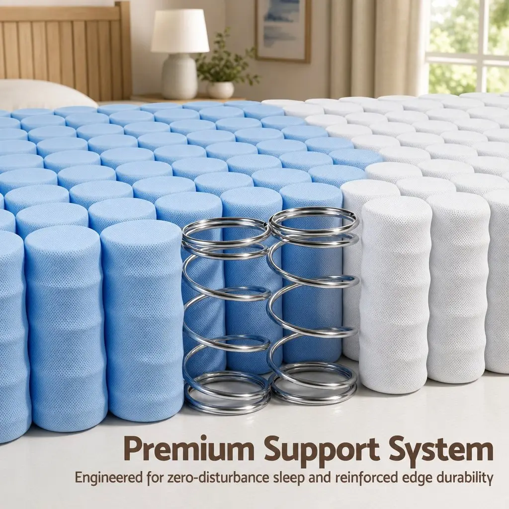 King Single Mattress White 20cm Firm Pocket Spring Support