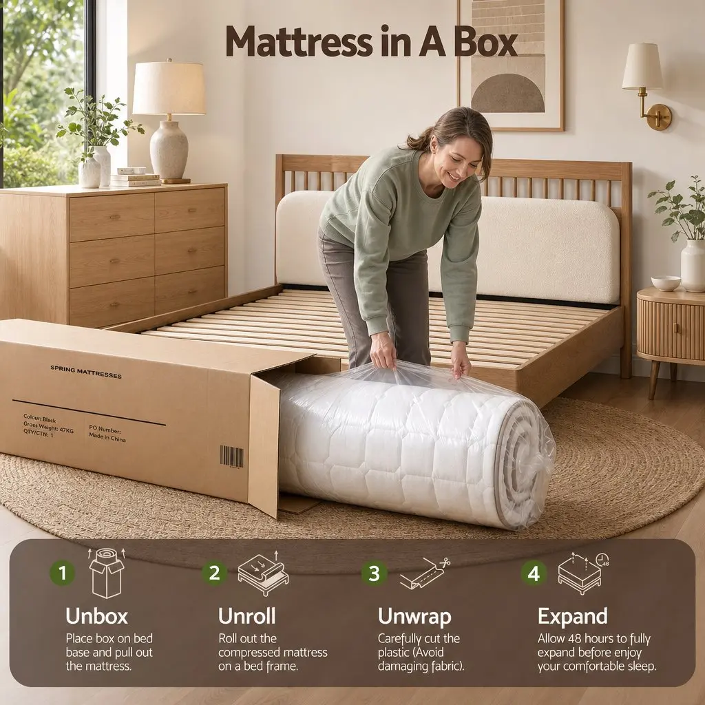 King Single Mattress White 20cm Firm Pocket Spring Support