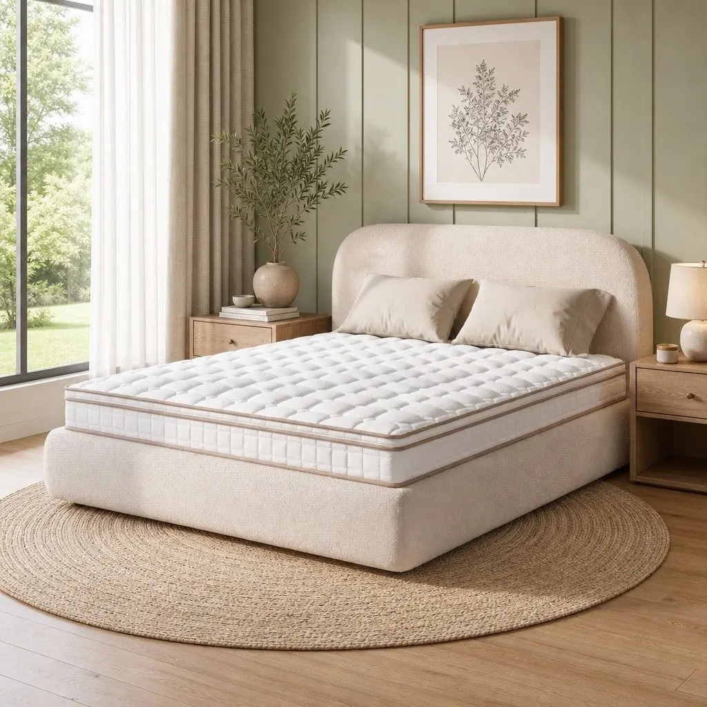Double Mattress White 20cm Firm Pocket Spring Breathable Support