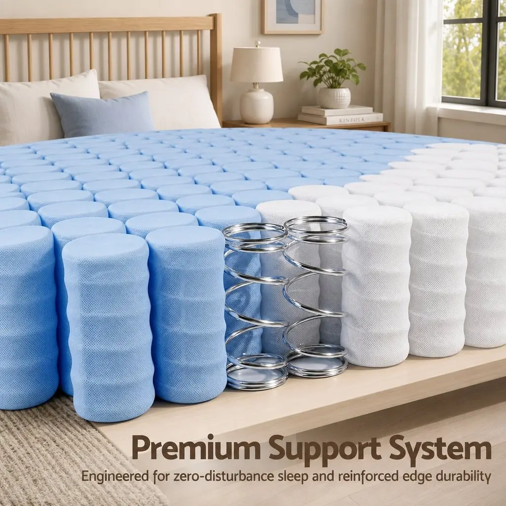 Double Mattress White 20cm Firm Pocket Spring Breathable Support