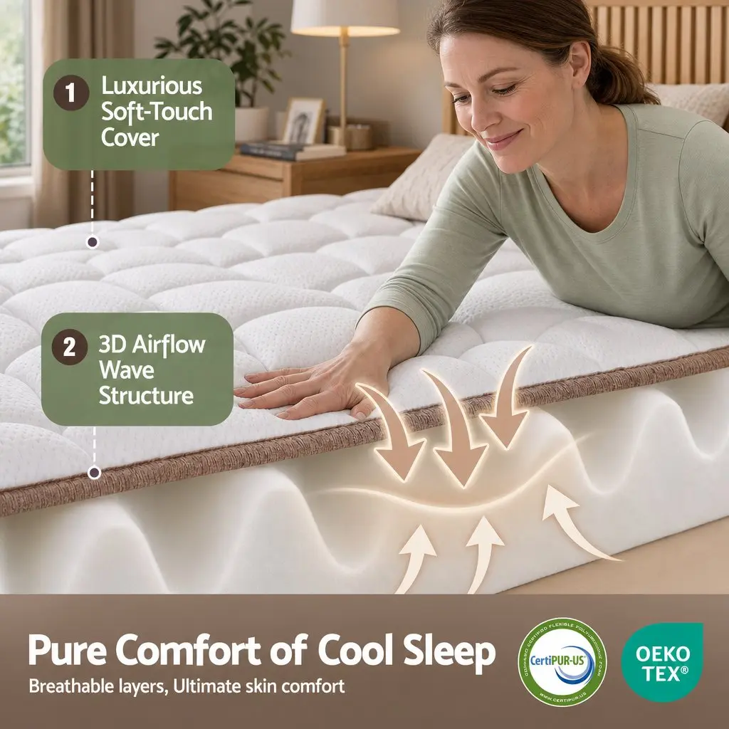 Double Mattress White 20cm Firm Pocket Spring Breathable Support