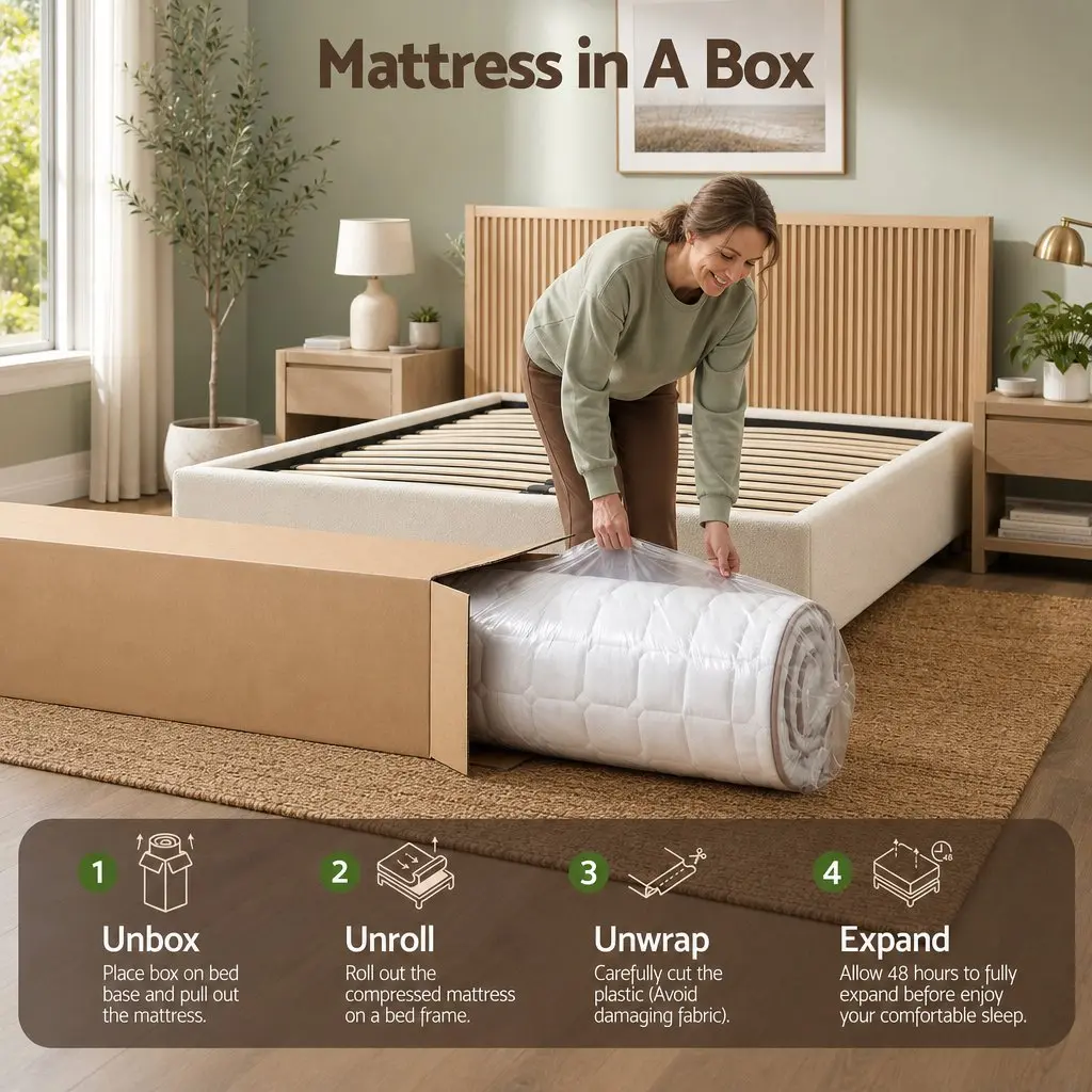 Double Mattress White 20cm Firm Pocket Spring Breathable Support