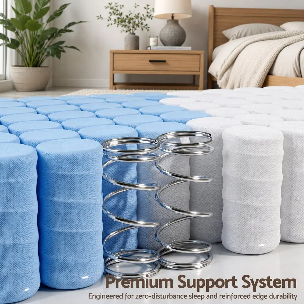 King Size Mattress White 20cm Firm Pocket Spring Independent Support