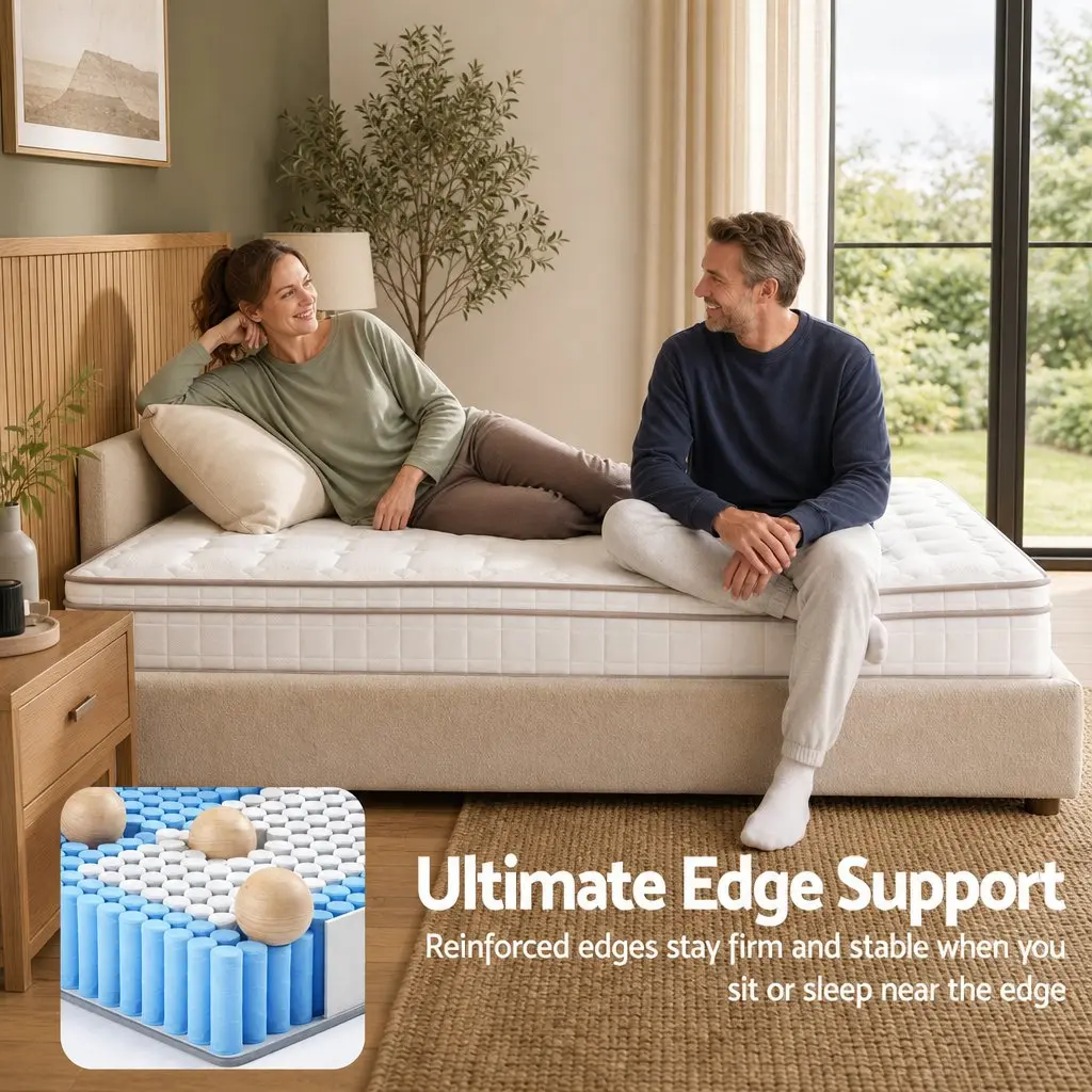 King Size Mattress White 20cm Firm Pocket Spring Independent Support