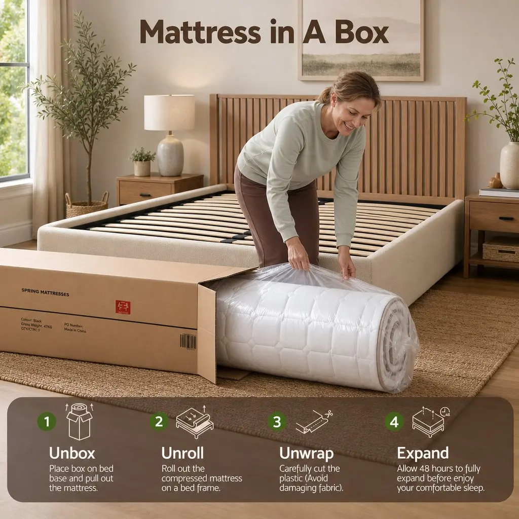 King Size Mattress White 20cm Firm Pocket Spring Independent Support
