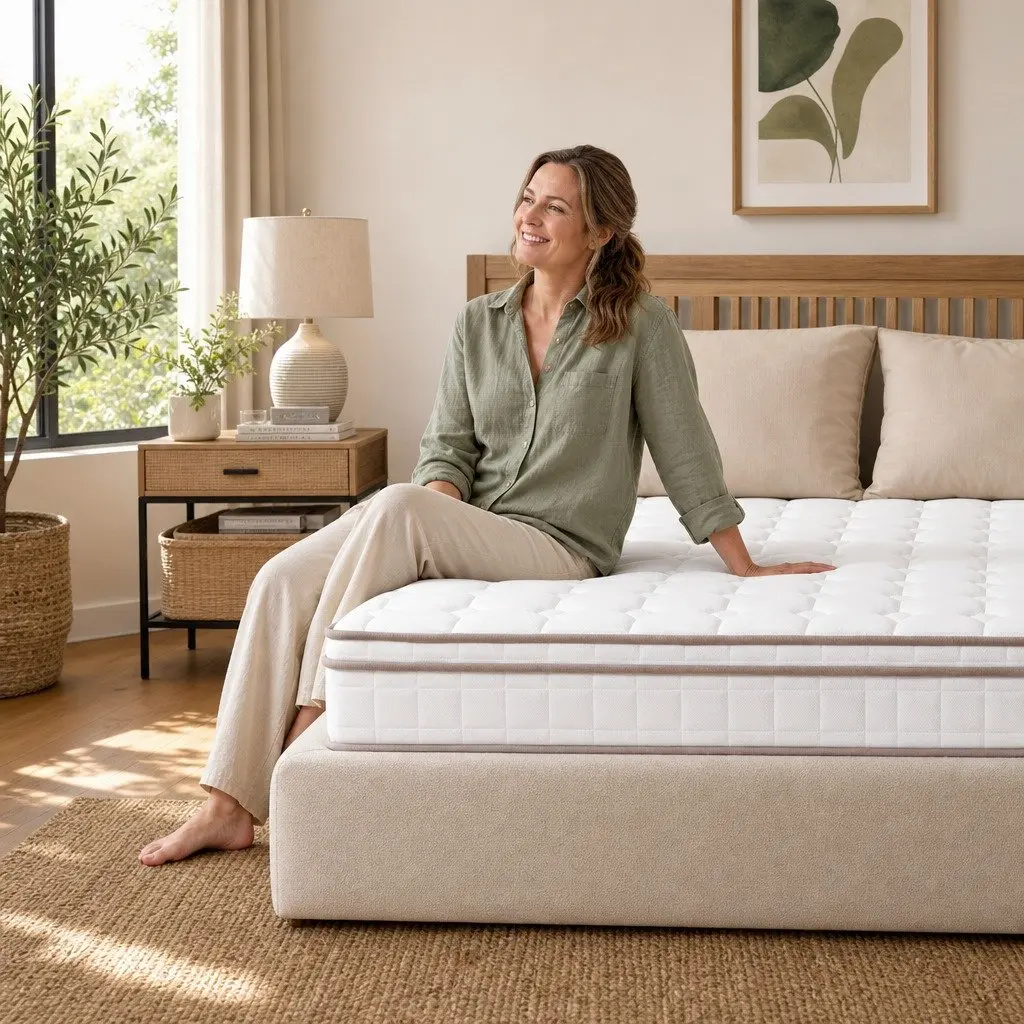 Queen Mattress White 20cm Firm Pocket Spring Breathable Sleep Support