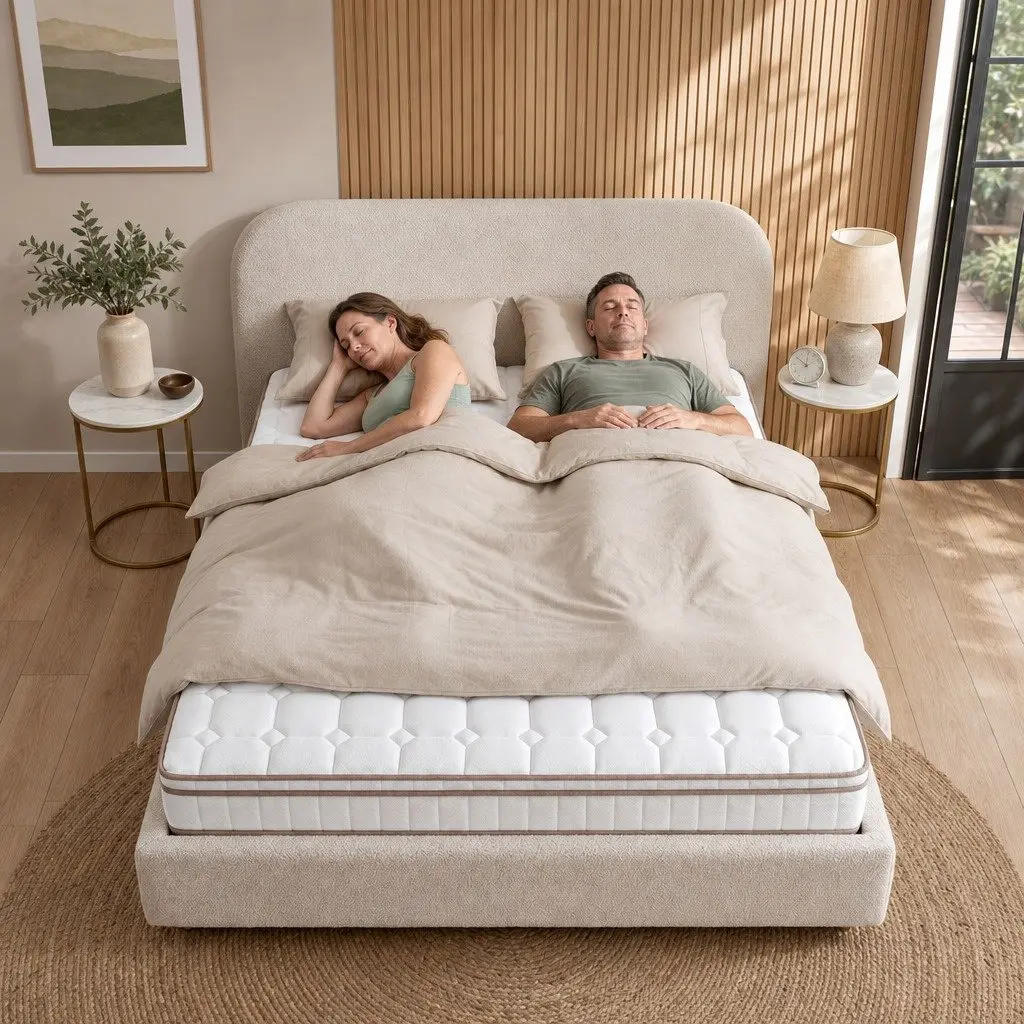 Queen Mattress White 20cm Firm Pocket Spring Breathable Sleep Support