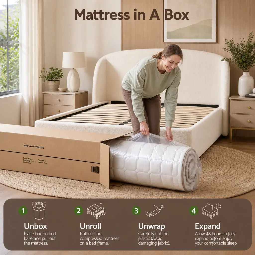 Queen Mattress White 20cm Firm Pocket Spring Breathable Sleep Support