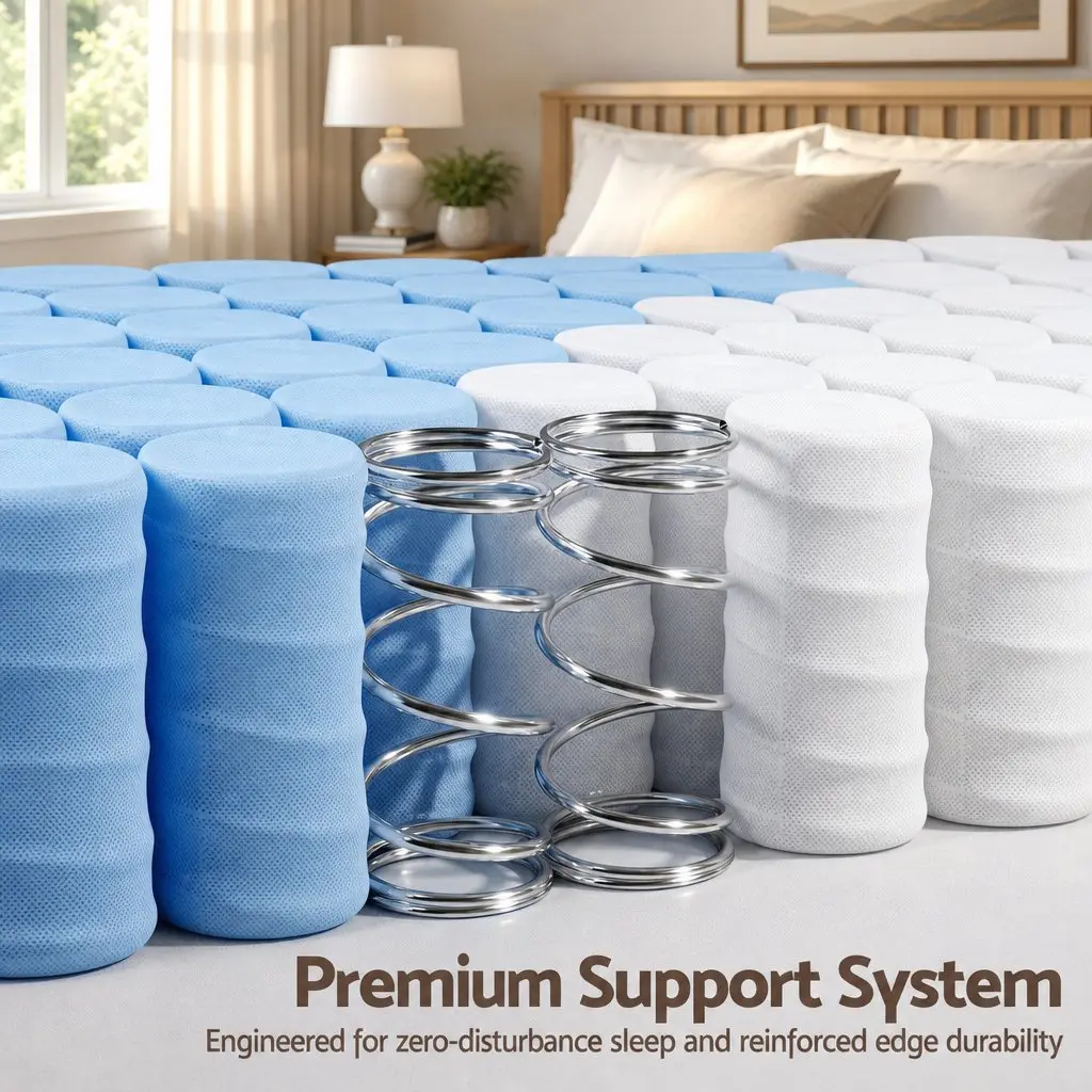 Single Mattress White 20cm Firm Pocket Spring Euro Top