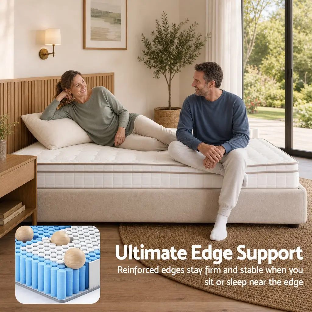 Single Mattress White 20cm Firm Pocket Spring Euro Top