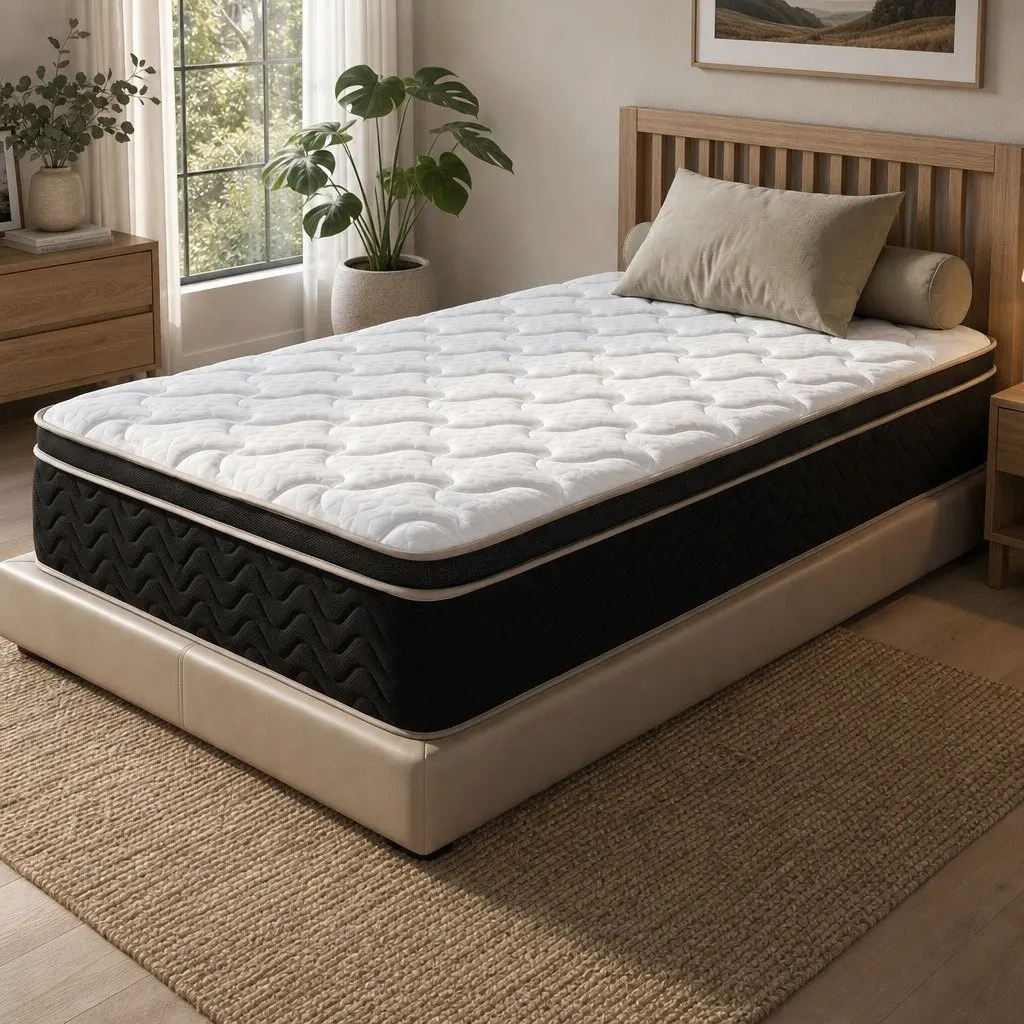 King Single Mattress Black 35cm Firm Copper Memory Foam 7-Zone Pocket Spring Edge Support