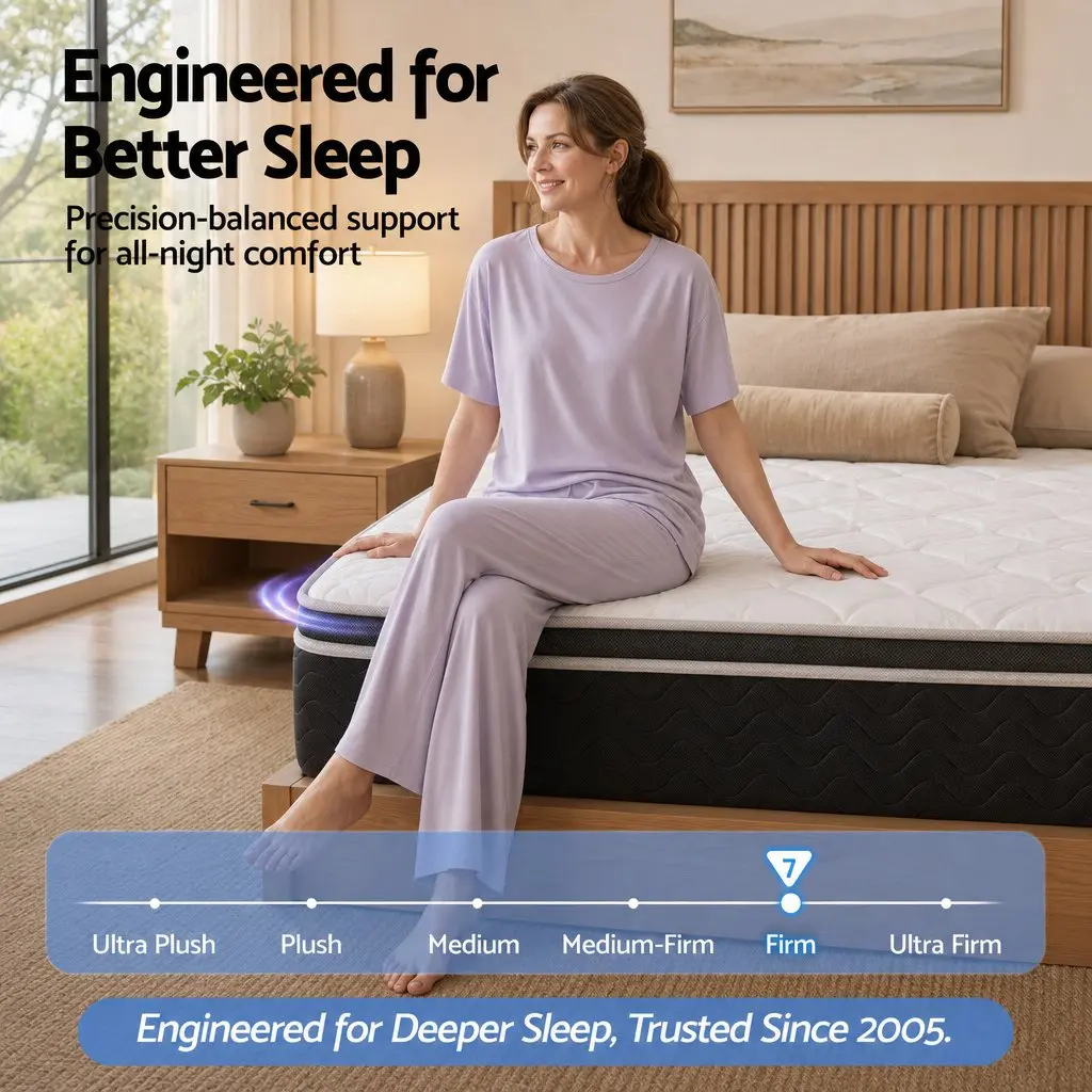 King Single Mattress Black 35cm Firm Copper Memory Foam 7-Zone Pocket Spring Edge Support