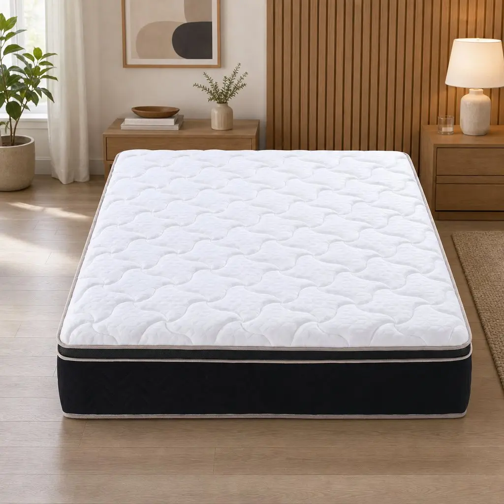 Double Mattress Black 35cm Firm Copper Memory Foam 7-Zone Pocket Springs Edge Support